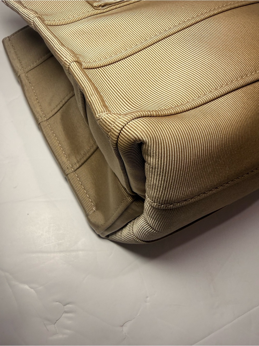 Ferragamo Beige Grosgrain Logo Mini Tote Handbag Italy - Picture 8 of 11